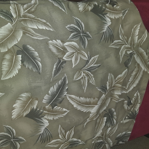 Wyndham Pointe Men's Short Sleeve Floral Leaf Beach Shirt Large Brown Rayon - Picture 5 of 8